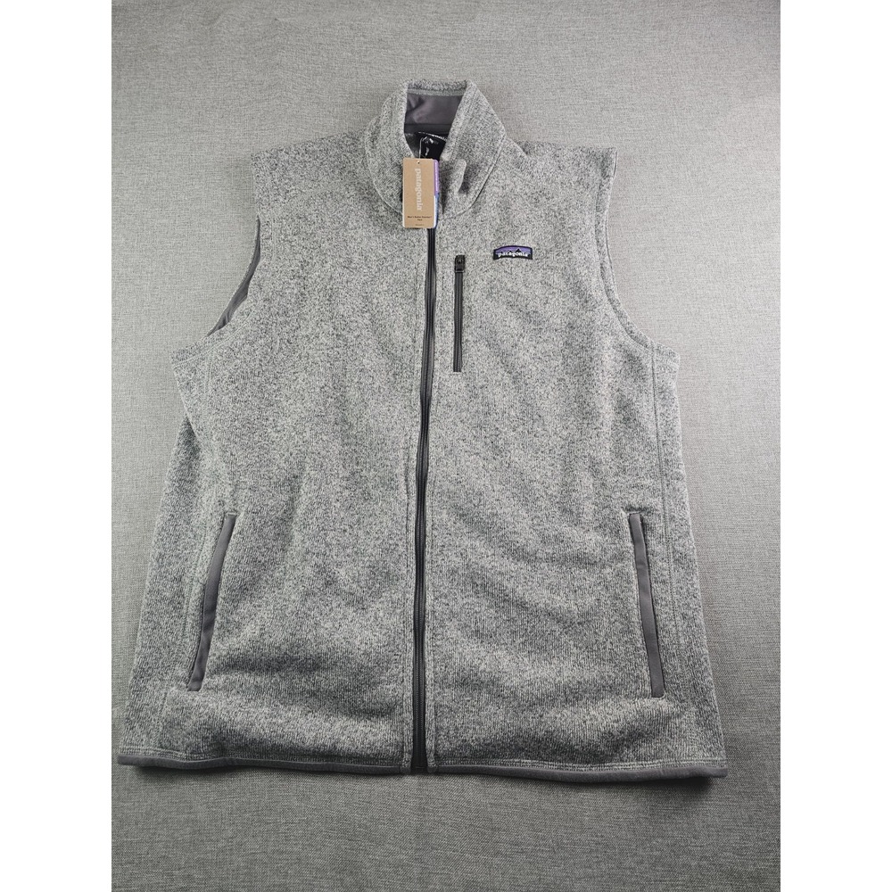 Patagonia Mens Better Sweater Vest Stone Wash XXL Fleece Outdoor Full Zip Logo